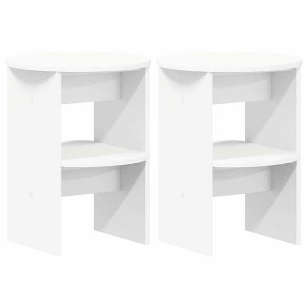 Maison Exclusive - Sidobord 2 st Vit Ø40 x 50 cm Ingenjörsträ