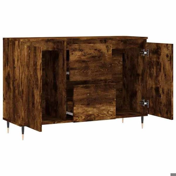 Maison Exclusive - Buffé ek rökig 101,5x35x70 cm ingenjörsträ