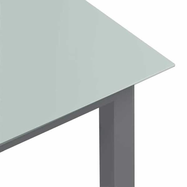 Havemøbel - EKSKLUSIV HUS - 190x90x74 cm - Lys grå - Aluminium - Glas Ljusgrått