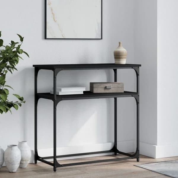 Maison Exclusive - Sort konsolbord 75x35,5x75 cm ingeniørtræ