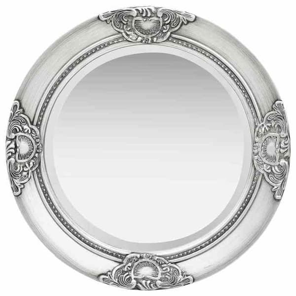 Maison Exclusive - Barockstil väggspegel 50 cm Silverfärgad