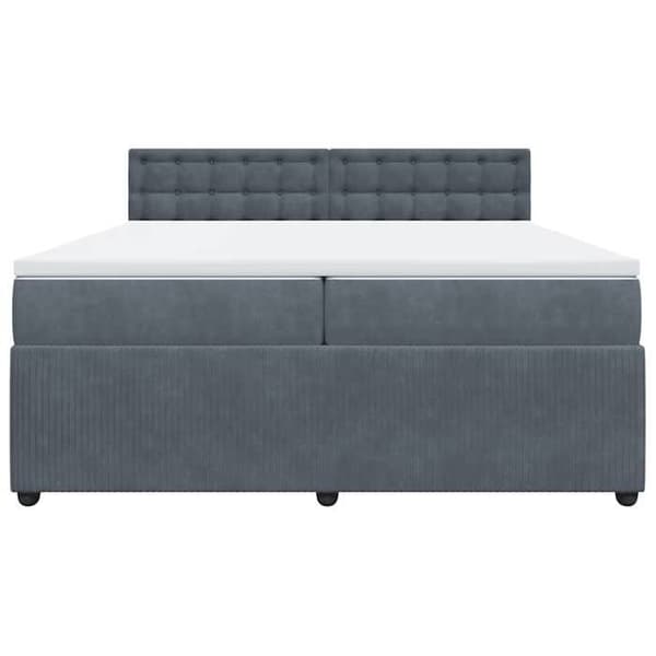 Maison Exclusive - Sänkylaatikko ja harmaa samettimatrassi 200x200cm