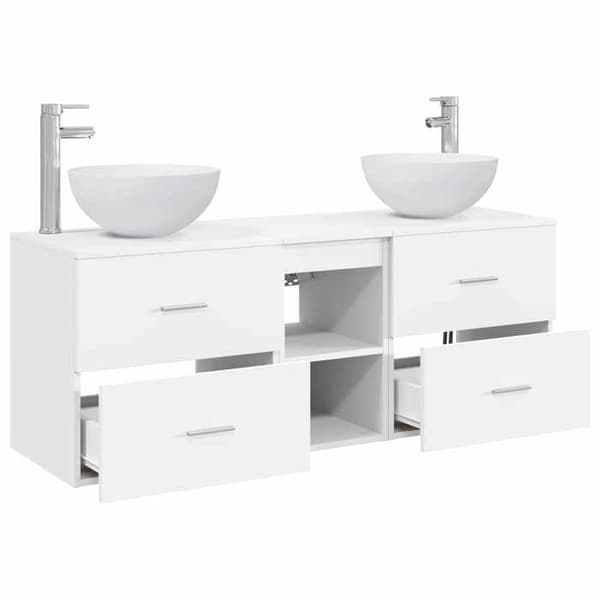 Maison Exclusive - 3-delars badrumsskåpset Vit