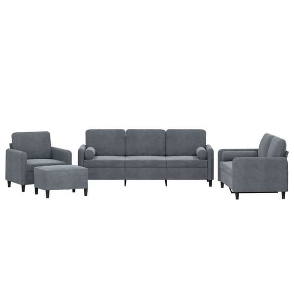Maison Exclusive - Sæt af 4 sofaer med mørkegrå velourpuder