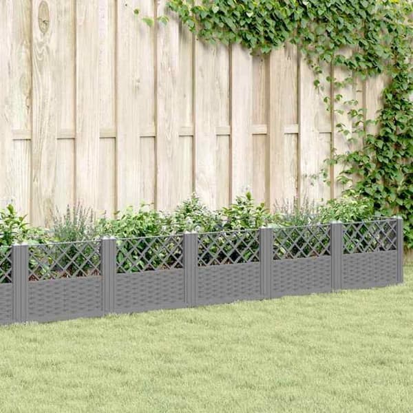 Maison Exclusive - Blomlåda med ljusgrå pinnar 363,5x43,5x43,5 cm PP
