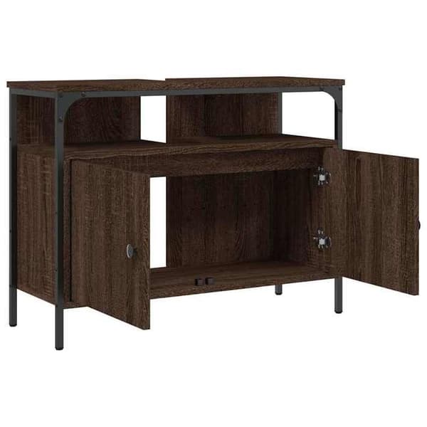 Maison Exclusive - Badeværelsesskab med vask i brunt egetræ 80x30x60 cm