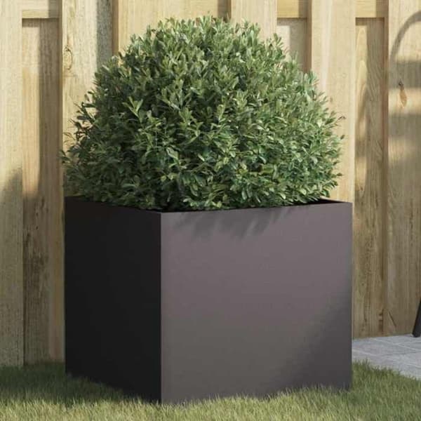 Jardinière - MAISON EXCLUSIVE - 42x40x39 cm - Koldvalset stål - Sort - Rektangulær Svart