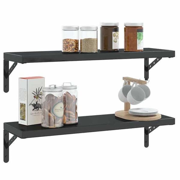 Maison Exclusive - Hyldestøtter 4 stk 23,5x2,5x15,5cm sort rustfrit stål Svart
