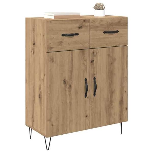 Maison Exclusive - Buffet i håndlavet egetræ 69,5 x 34 x 90 cm Ingeniørtræ Ek