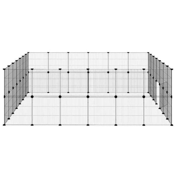 Maison Exclusive - Bur til kæledyr med 52 paneler og sort dør 245x210x70 cm