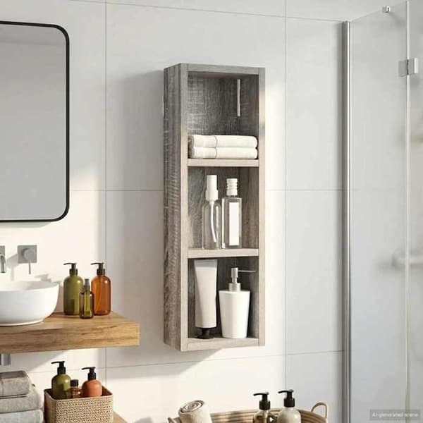 Maison Exclusive - Väggskåp för badrum Grå Sonoma 20 x 10 x 60,5 cm