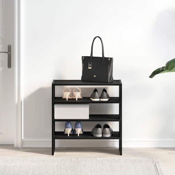 Maison Exclusive - Skohylder, 2 stk, stabelbare, sort eg svart ek