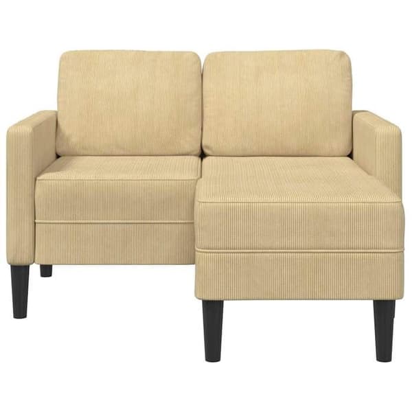 Maison Exclusive - 2-sits soffa med L-formad chaise longue i grön-grå 125 cm lin