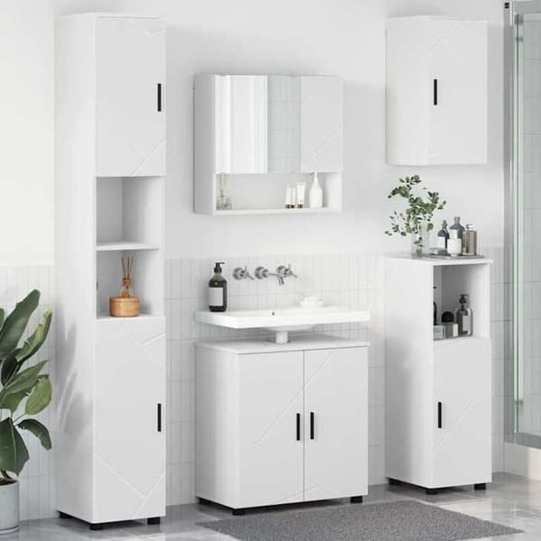 Maison Exclusive - 5 osan kylpyhuonekalustesarja Valkoinen