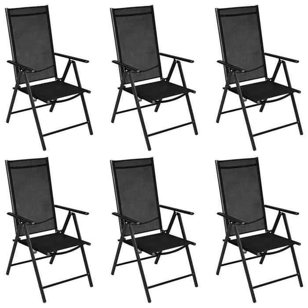 Maison Exclusive - Have spisebordssæt 7 dele sort aluminium Svart