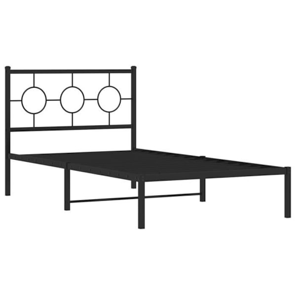 Sengeramme i metal uden madras med sort sengegavl 100x190cm91 [cm] Svart