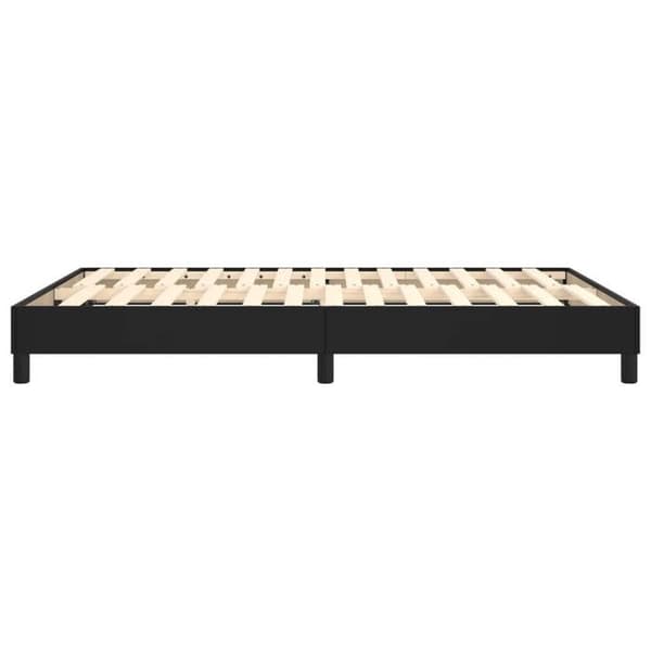 Maison Exclusive - Sengebund med sorte lameller 140x190 cm i kunstlæder Svart