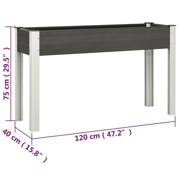 Maison Exclusive - Upphöjd trädgårdssäng Grå 120x40x75 cm WPC