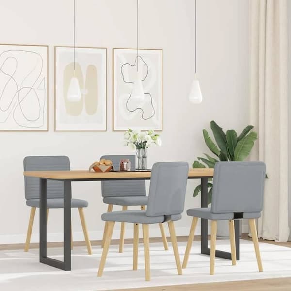 Maison Exclusive - Matstolar set om 4 ljusgrå tyg