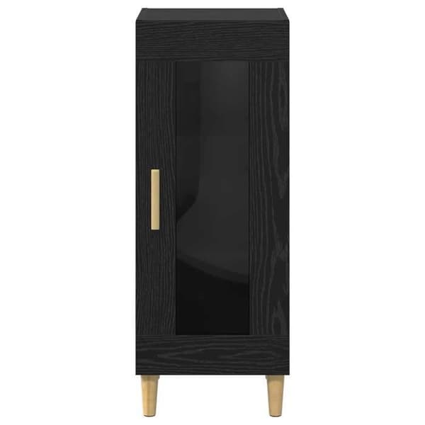 Maison Exclusive - Buffet Sort egetræ 34,5 x 32,5 x 90 cm Ingeniørtræ svart ek