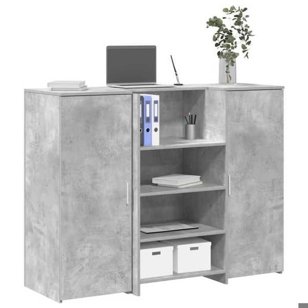 Maison Exclusive - Grå betong receptionsdisk 135x50x103,5cm ingenjörsträ