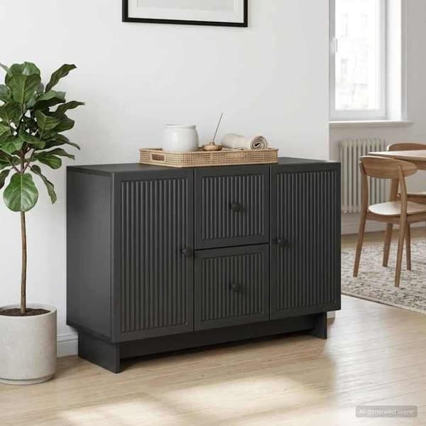 Maison Exclusive - Buffet med skuffe Sort 89 x 34,5 x 60 cm Ingeniørtræ