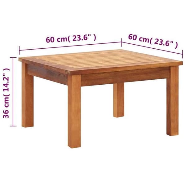 Maison Exclusive - Trädgårdssoffbord 60x60x36 cm Solid akaciaträ