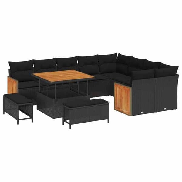 Maison Exclusive - 12 hengen puutarhakalustesarja 12 pc Musta