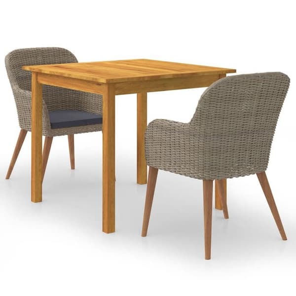 Maison Exclusive - Have spisebordssæt 3 stk Brun brun