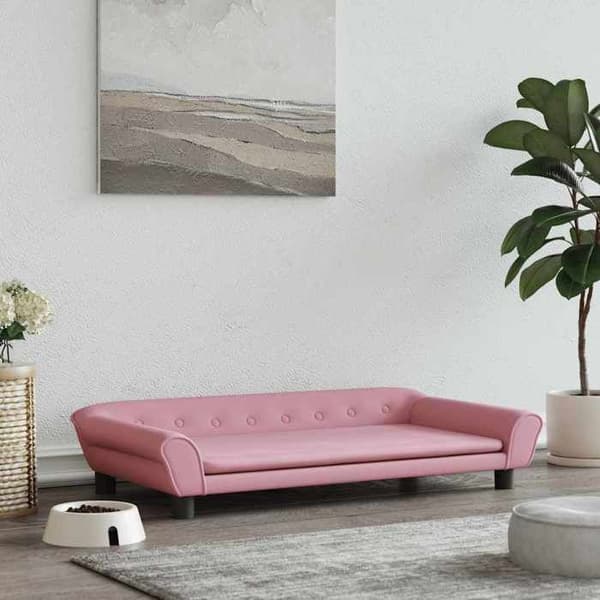 Maison Exclusive - Koiran sänky vaaleanpunainen 100x50x21 cm sametti Ros