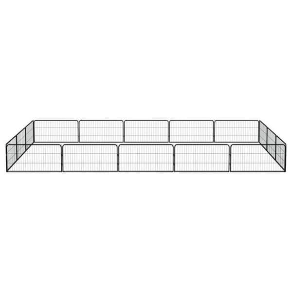 Hundpark - Exklusivt hus - 16 paneler - 100x50 cm per panel - Pulverlackerad stål Svart