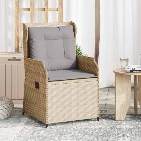 Maison Exclusive - 2 kpl beige polyrottinkinen puutarhapenkkisetti beige