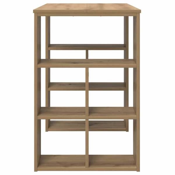 Maison Exclusive - Håndlavet egetræskontor i ingeniørtræ 90 x 50 x 75 cm