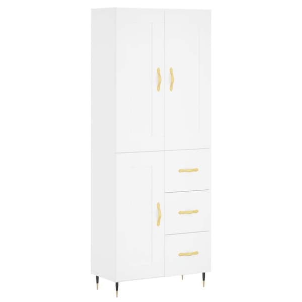 Maison Exclusive - Buffé hög Vit 69,5x34x180 cm Ingenjörsträ Vit
