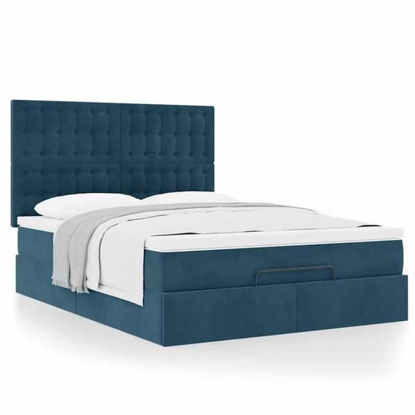 Sängsoffa - Maison Exclusive - Mörkblå sammet - 140x190 cm - Hydraulisk förvaring Mörkblå