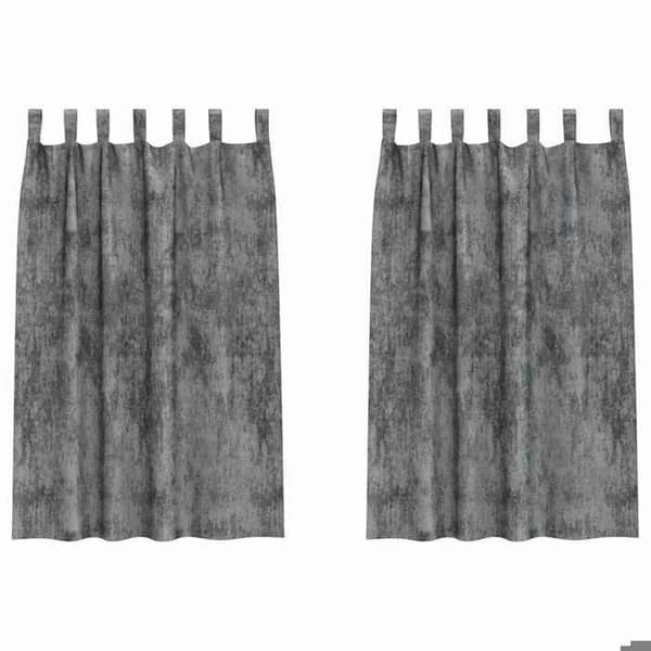 Gardiner - EXKLUSIV HEM - Sammet - 2 st - Grå - 175 x 140 cm - Mörkläggande Grå