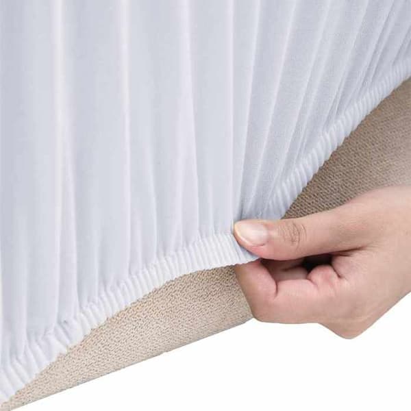 Maison Exclusive - Utsträckbar sofföverdrag för 4 platser Vit Jersey av polyester