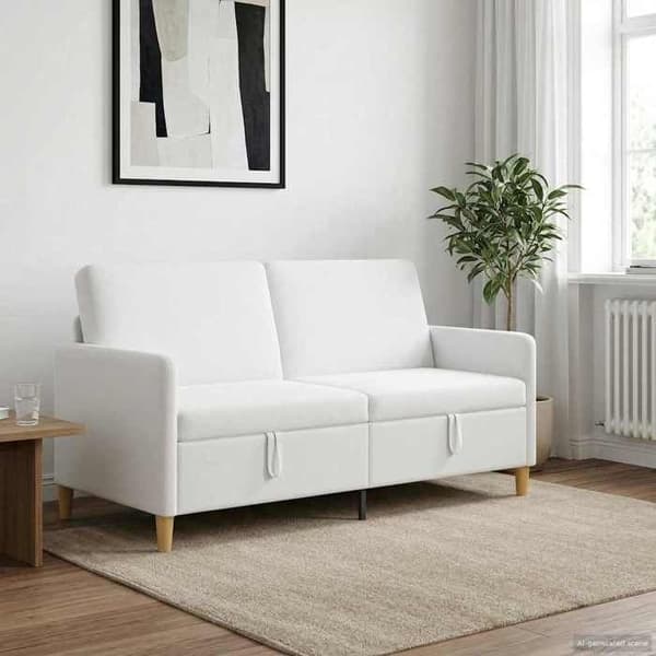 Maison Exclusive - Sofa med opbevaring Hvid 172 x 78 x 87 cm Polyester
