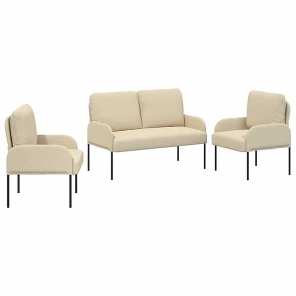 Maison Exclusive - 3 stk. sofa sæt Creme Krydsfiner