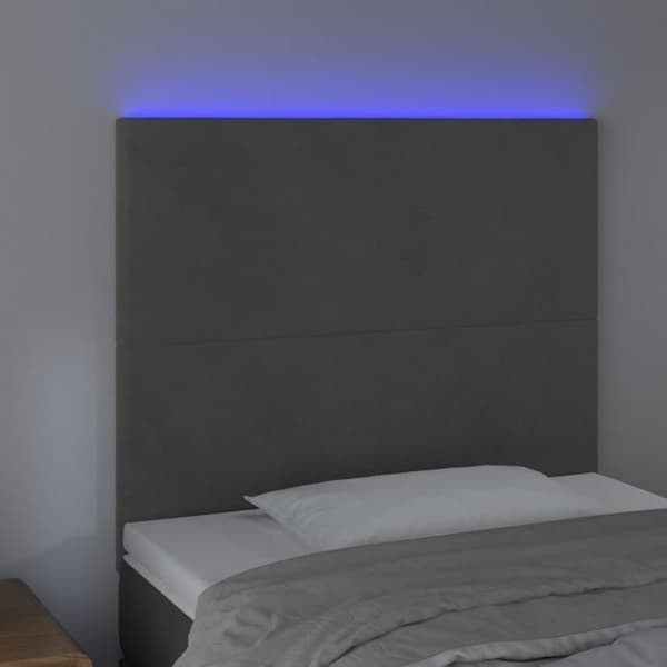 Maison Exclusive - LED-hovedgærde Mørkegrå 80x5x118/128 cm Velour mörkgrå