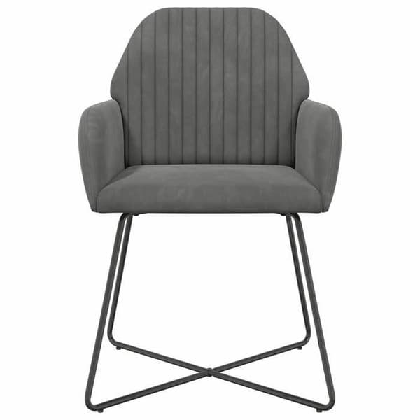 Maison Exclusive - Matstolar 2 st Mörkgrå Sammet