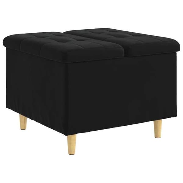 Maison Exclusive - Ottoman med förvaring Svart 60 x 60 x 45 cm Sammet