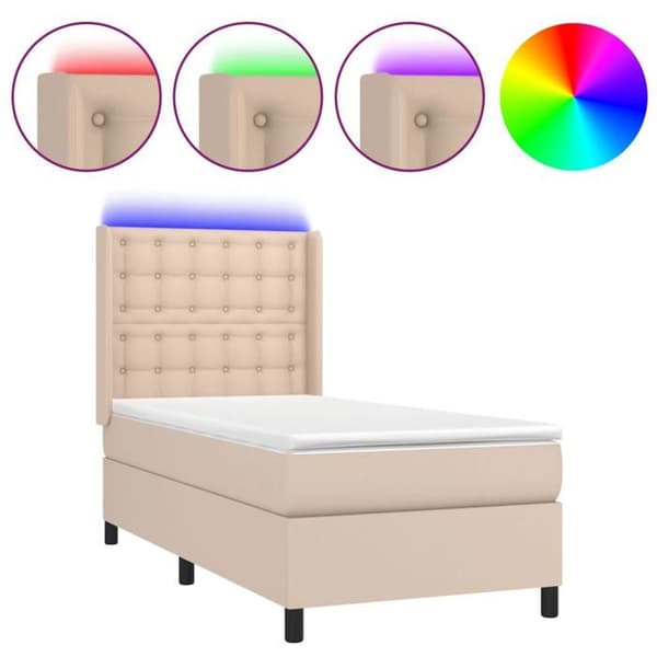 Maison Exclusive - Puuliitinpatja LED Cappuccino 90x190cm