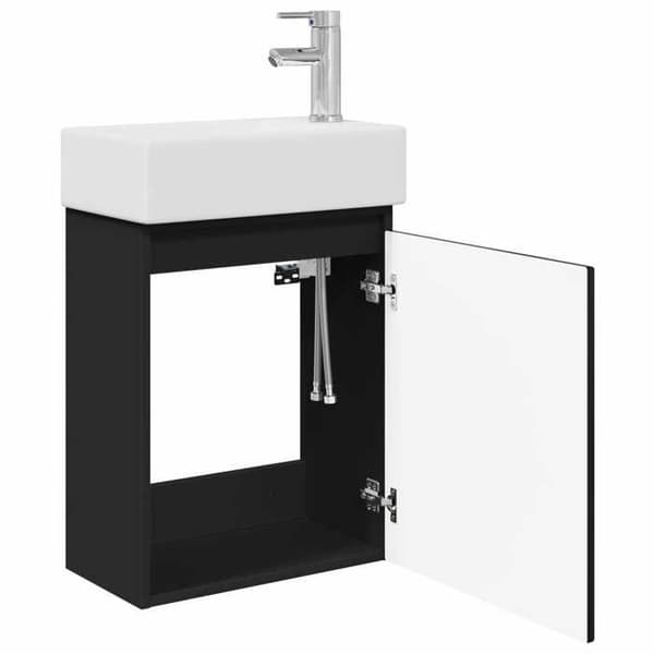 Maison Exclusive - Badeværelsesmøbel med sort vandhane 45,5 x 22,5 x 84 cm
