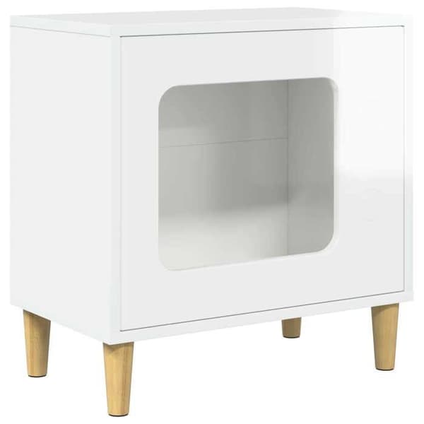 Exklusivt hus - Hus för katt Vit glänsande 51 x 30 x 52 cm Strålande vit