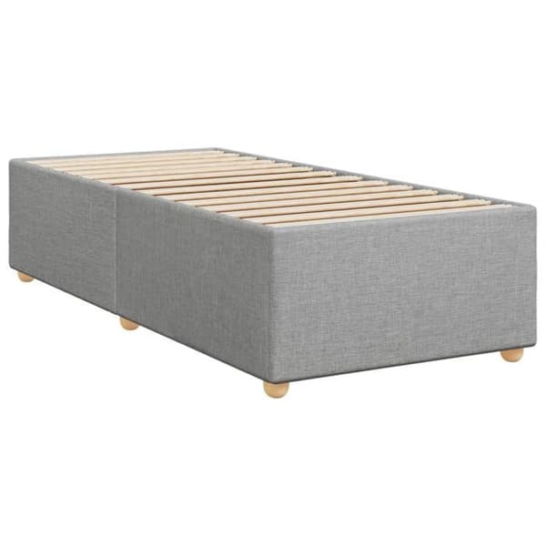 Maison Exclusive - Seng med lameller og madras Grå lys 100x200cm Stof