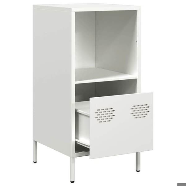 Maison Exclusive - Buffé vit 35x39x73,5 cm kallvalsat stål