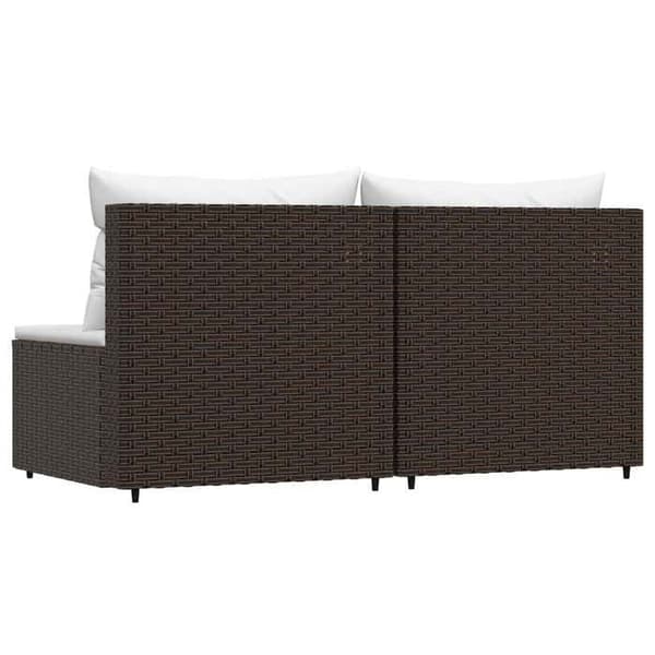 Maison Exclusive - Centrala trädgårdskuddar 2 st bruna flätade resin