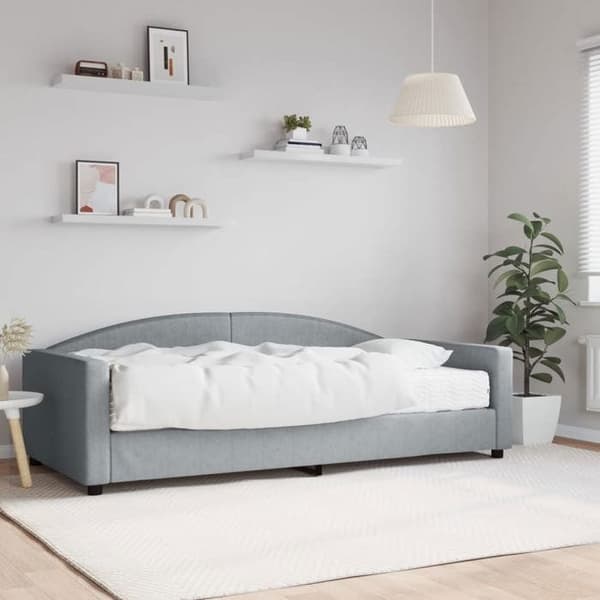 Maison Exclusive - Dagbädd med ljusgrå madrass 100x200 cm tyg