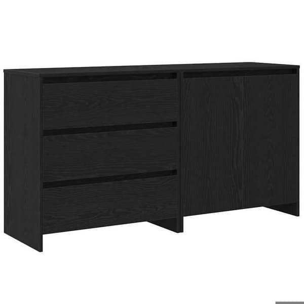 Buffet - EKSKLUSIVT HUS - Buffet 2 dele - Sort - Ingeniørtræ - 70 x 41 x 75 cm Svart